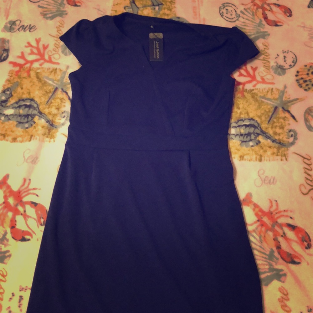 Royal Blue Vneck Shift Dress
